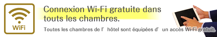 Connexion Wi-Fi gratuite dans touts les chambres.Toutes les chambres de l'hôtel sont équipées d'un accès Wi-Fi gratuit.